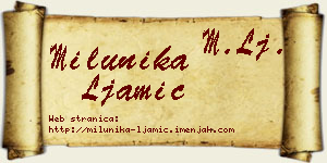 Milunika Ljamić vizit kartica
